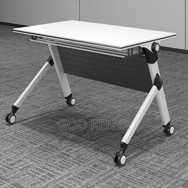 Study Table; Space Saving White Folding Computer Desk - thumbnail 9