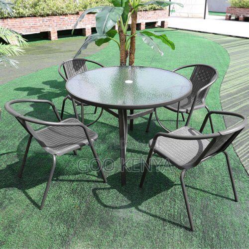 Outdoor Set; Premium 4 Seater Weather Resistant Rattan Plastic Set