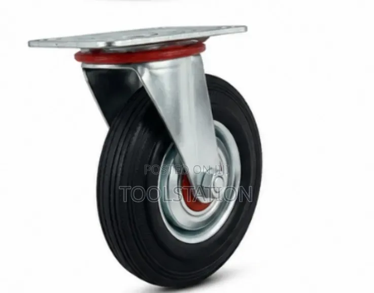 Castor Wheels Rubber 8 Inch With Plate