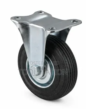 Black Rubber Castor Wheels 3 Inch With Fix Plate Set of 4