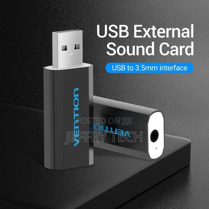 Vention Usb External Sound Card Black Metal Type Ctia (Vab-S15-B)