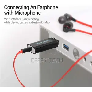 Vention Usb External Sound Card Black Metal Type Ctia (Vab-S15-B)