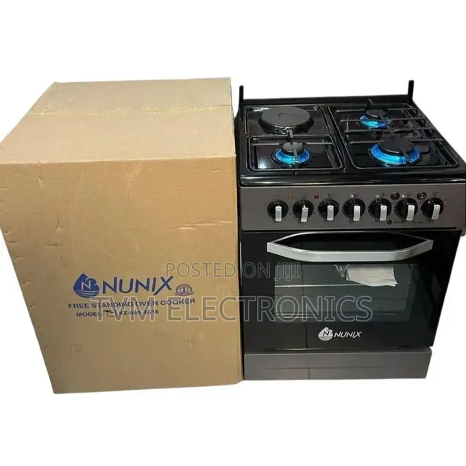 Nunix 60×65 Kz665-3g1e 3 Gas + 1 Electric With Electric Oven-Silver