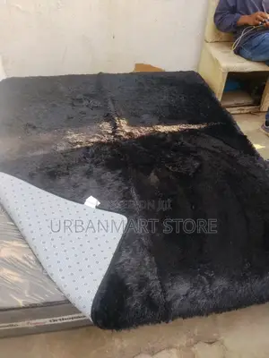 Black Fluffy Carpet 5x8 Ft Beautiful Home Carpet