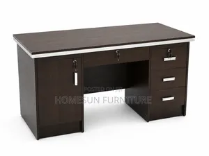 Modern Executive Office Desk With Lockable Drawers Cabinet – 1.4m