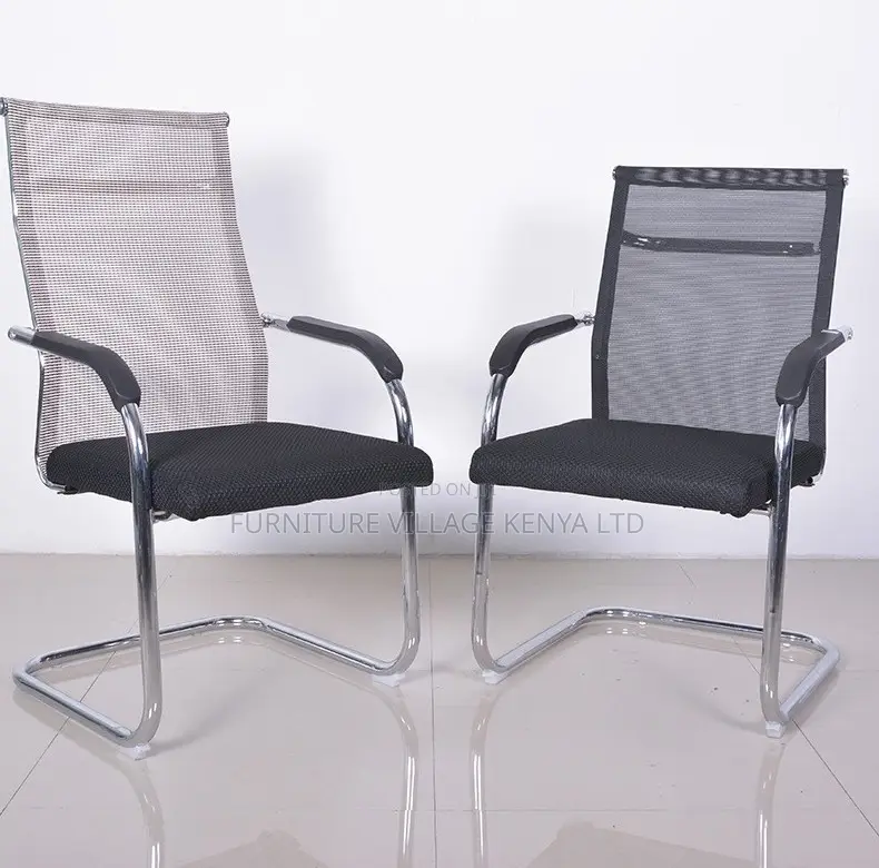 Modern Waiting Chair With Caushion and Mesh Backres