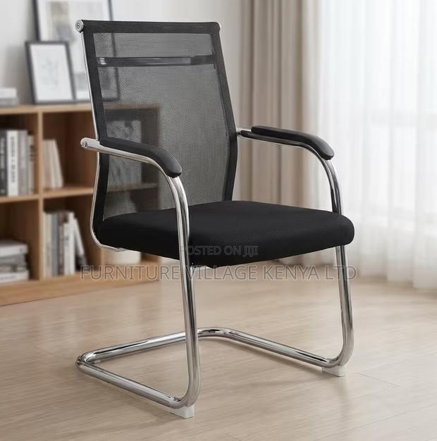 Modern Waiting Chair With Caushion and Mesh Backres - thumbnail 4