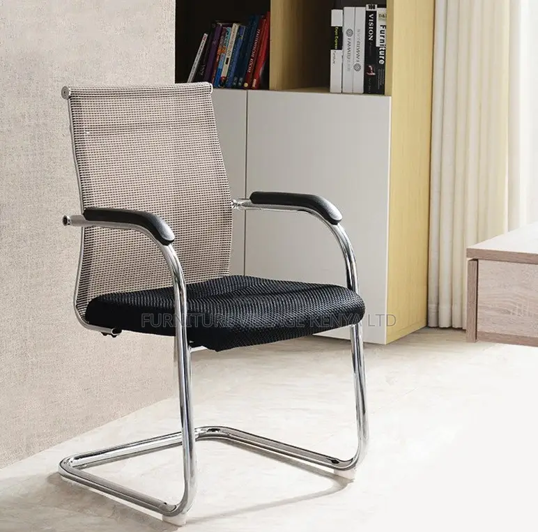 Modern Waiting Chair With Caushion and Mesh Backres