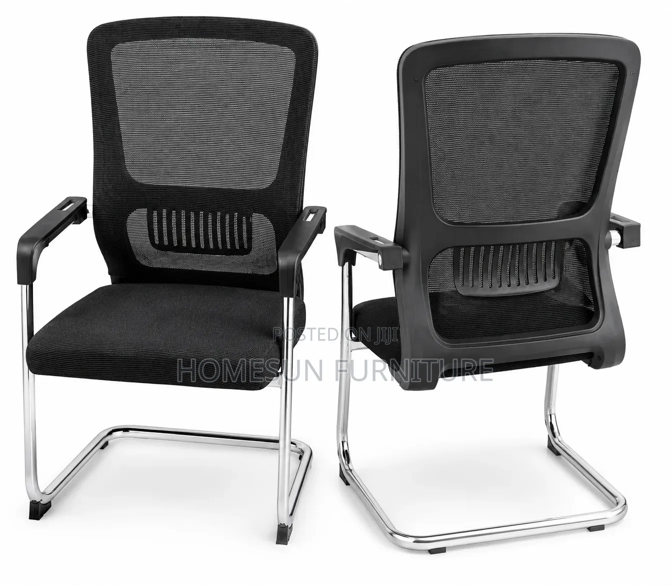 Ergonomic Office Visitor Chair – Black Mesh