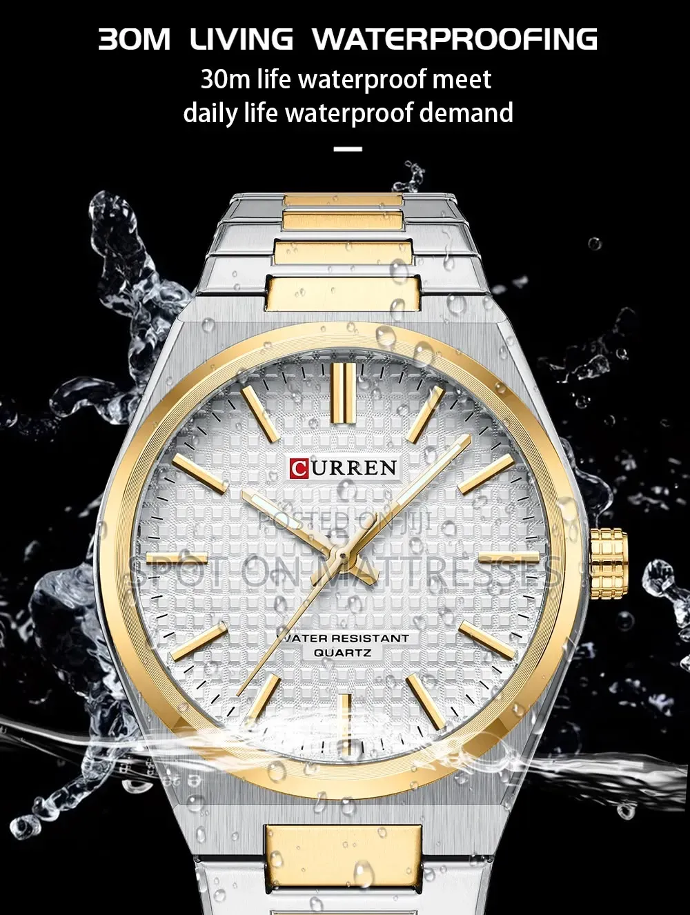 Currn Watch for Gents. Stainless Steel. Date Display. Water Resistant.