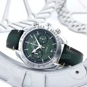 Offer! Omega Speedmaster Watch for Gents With Quality Leather Strap.