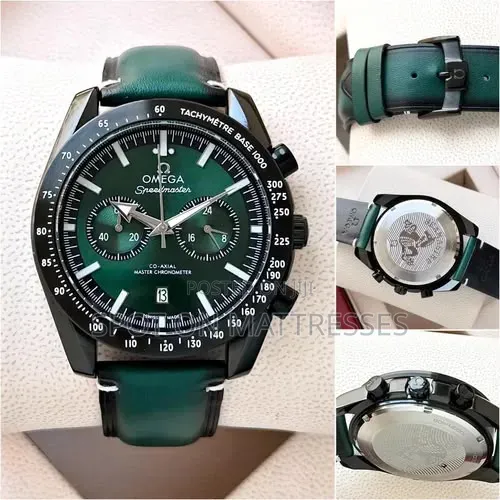 Offer! Omega Speedmaster Watch for Gents With Quality Leather Strap.