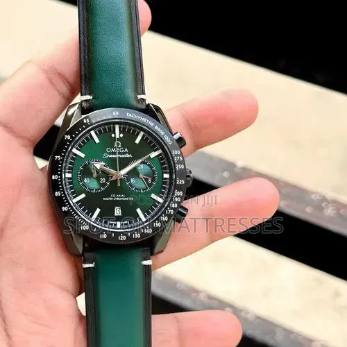 Offer! Omega Speedmaster Watch for Gents With Quality Leather Strap.