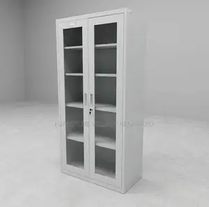 Modern 5 Tier 2 Glass Doors Steel Filing Cabinet