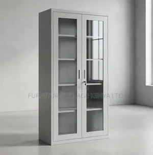 Modern 5 Tier 2 Glass Doors Steel Filing Cabinet