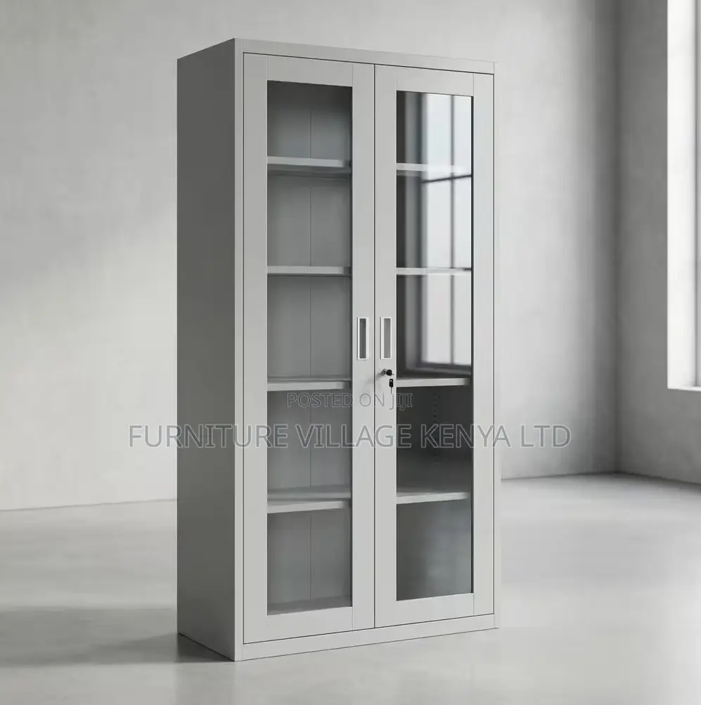 Modern 5 Tier 2 Glass Doors Steel Filing Cabinet