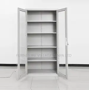 Modern 5 Tier 2 Glass Doors Steel Filing Cabinet