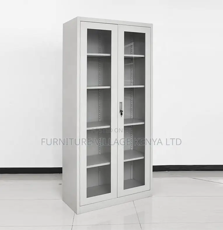 Modern 5 Tier 2 Glass Doors Steel Filing Cabinet