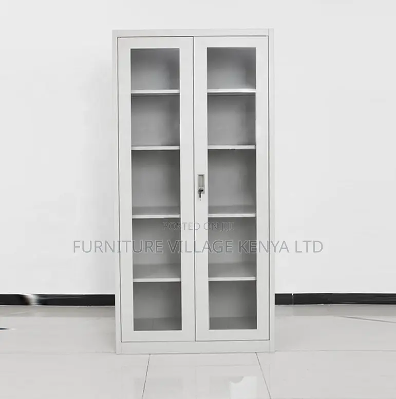 Modern 5 Tier 2 Glass Doors Steel Filing Cabinet
