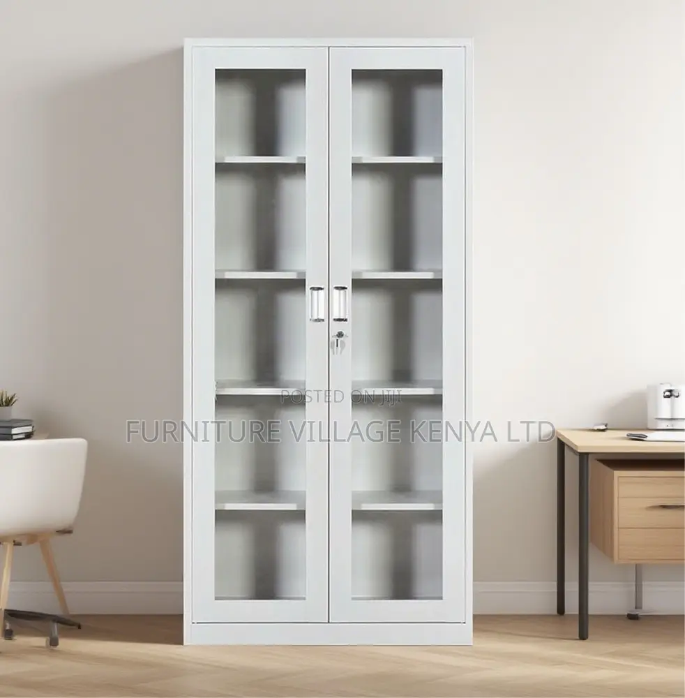 Modern 5 Tier 2 Glass Doors Steel Filing Cabinet