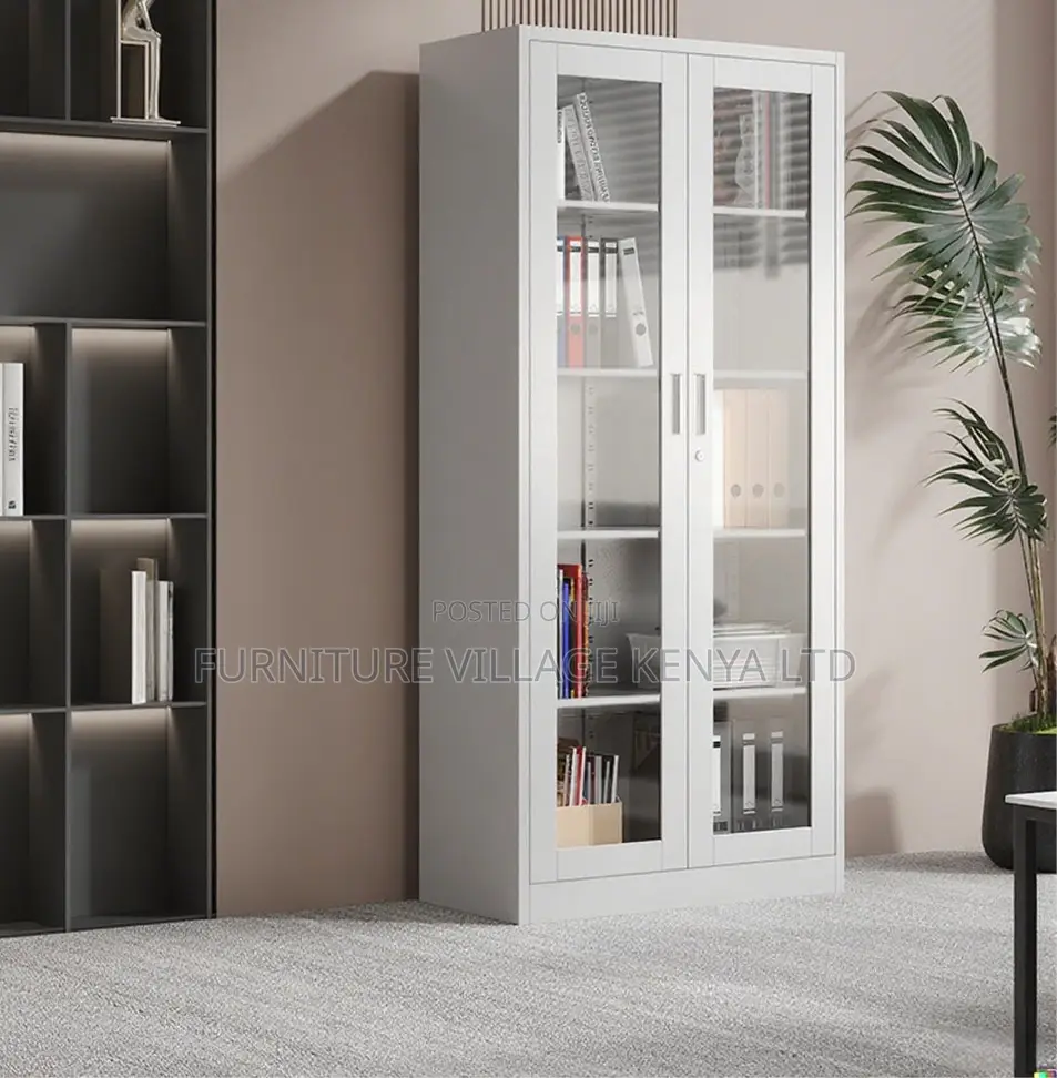 Modern 5 Tier 2 Glass Doors Steel Filing Cabinet