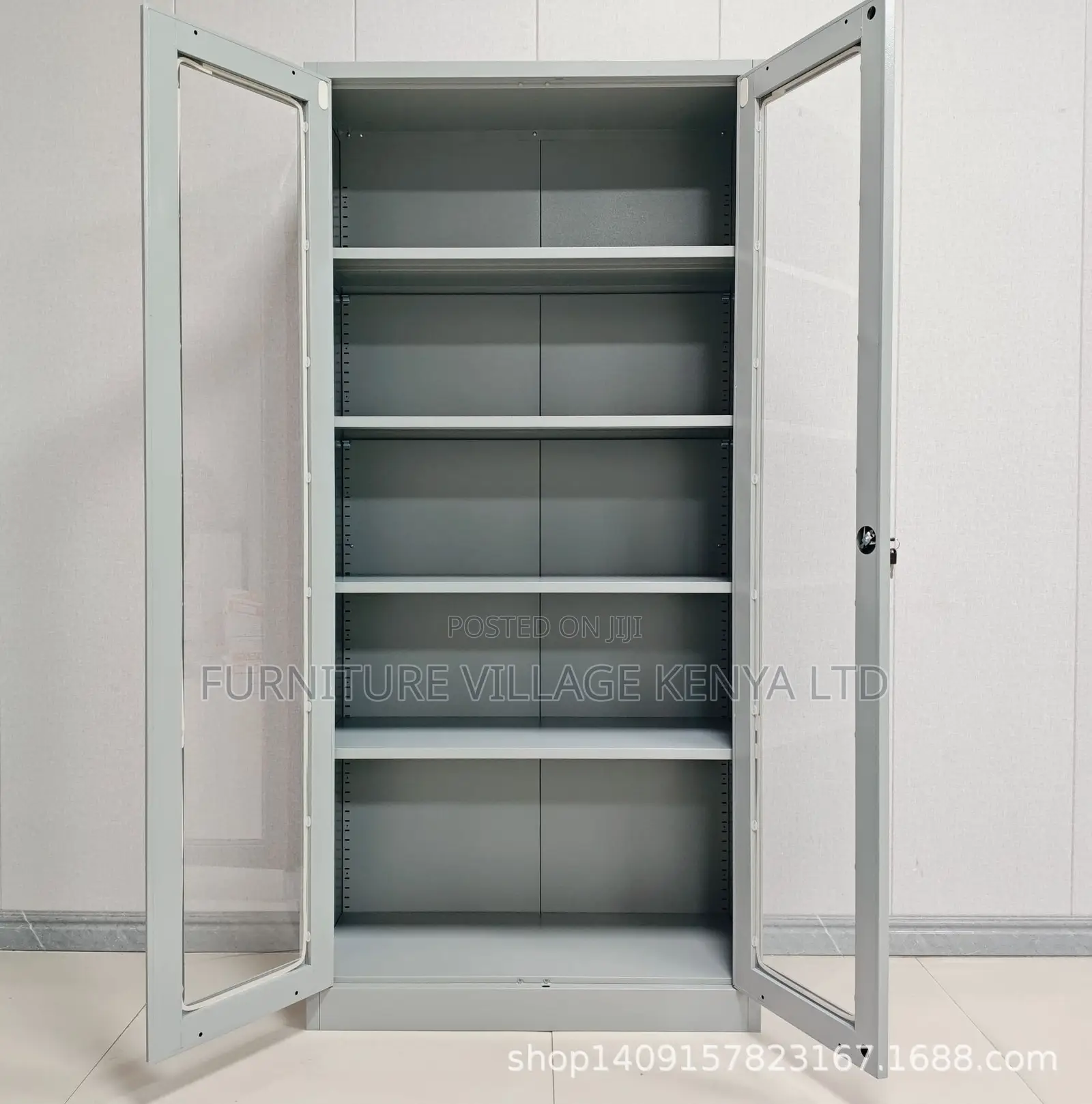 Modern 5 Tier 2 Glass Doors Steel Filing Cabinet