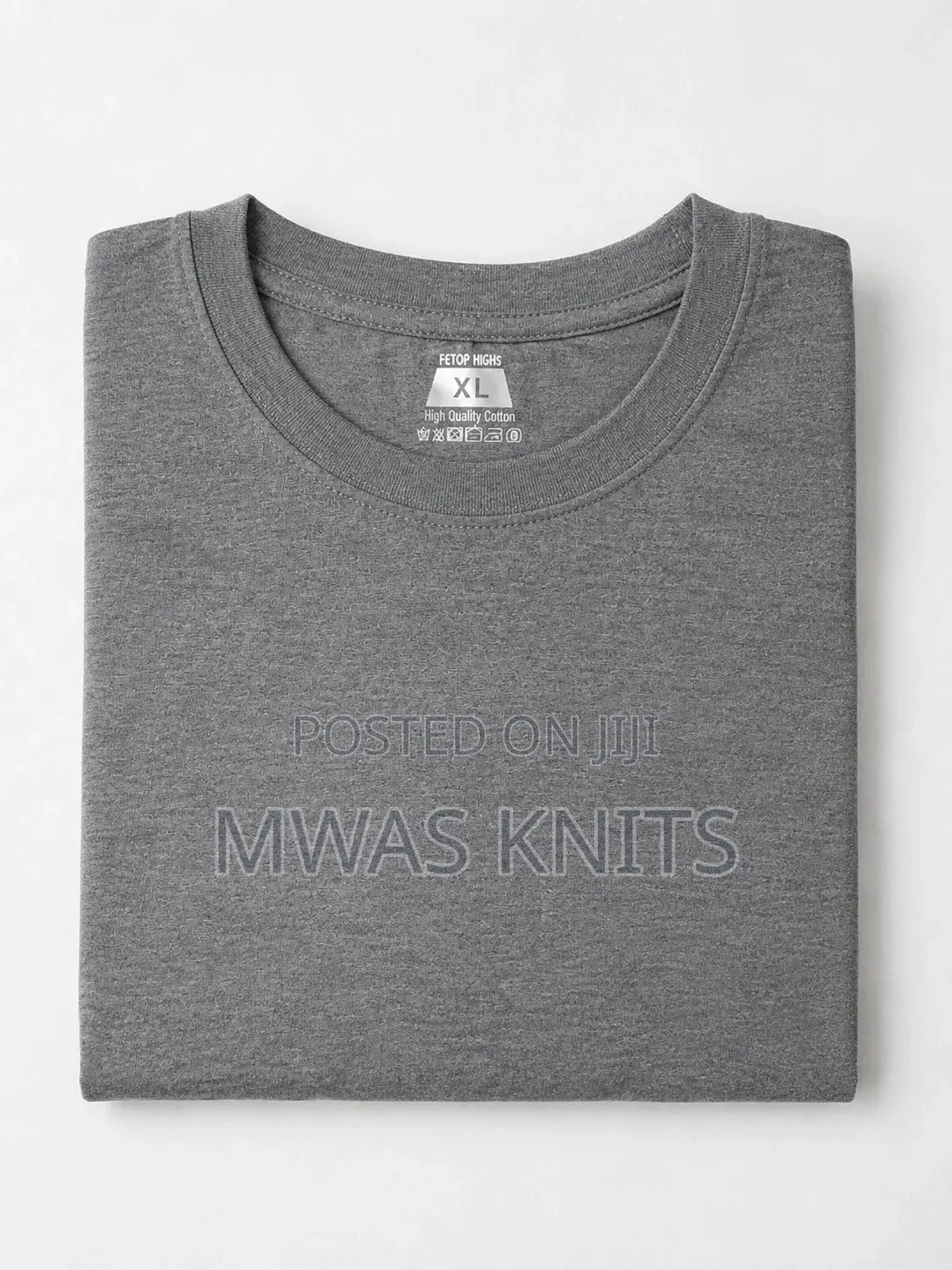 Grey Round Neck T Shirt Cotton Fashion