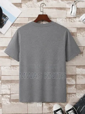 Grey Round Neck T Shirt Cotton Fashion