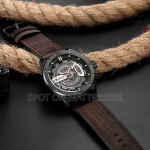 Current Gents Watch 8301. Auto Date. Shock Resistant. Genuine Leather.