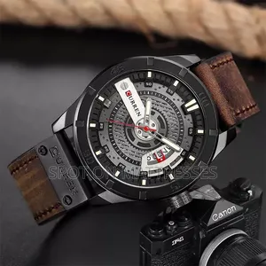 Current Gents Watch 8301. Auto Date. Shock Resistant. Genuine Leather.