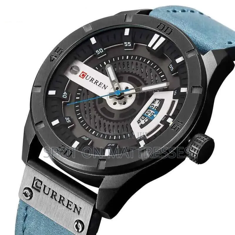 Current Gents Watch 8301. Auto Date. Shock Resistant. Genuine Leather.