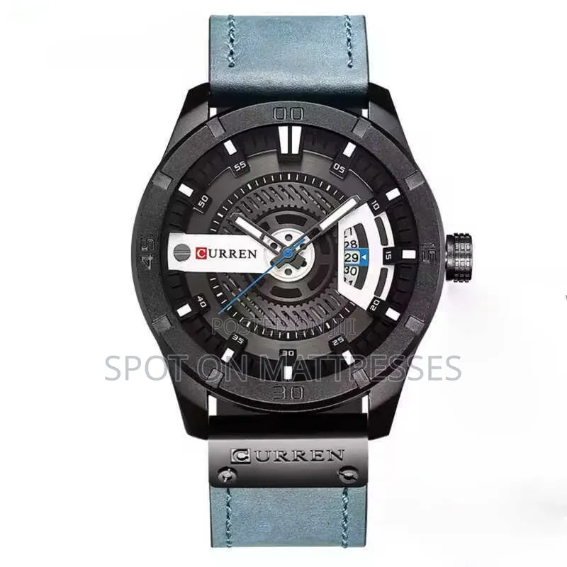 Current Gents Watch 8301. Auto Date. Shock Resistant. Genuine Leather.