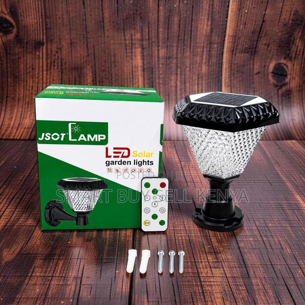 Solar Powered Garden Pathway Post Lamp With Led Light