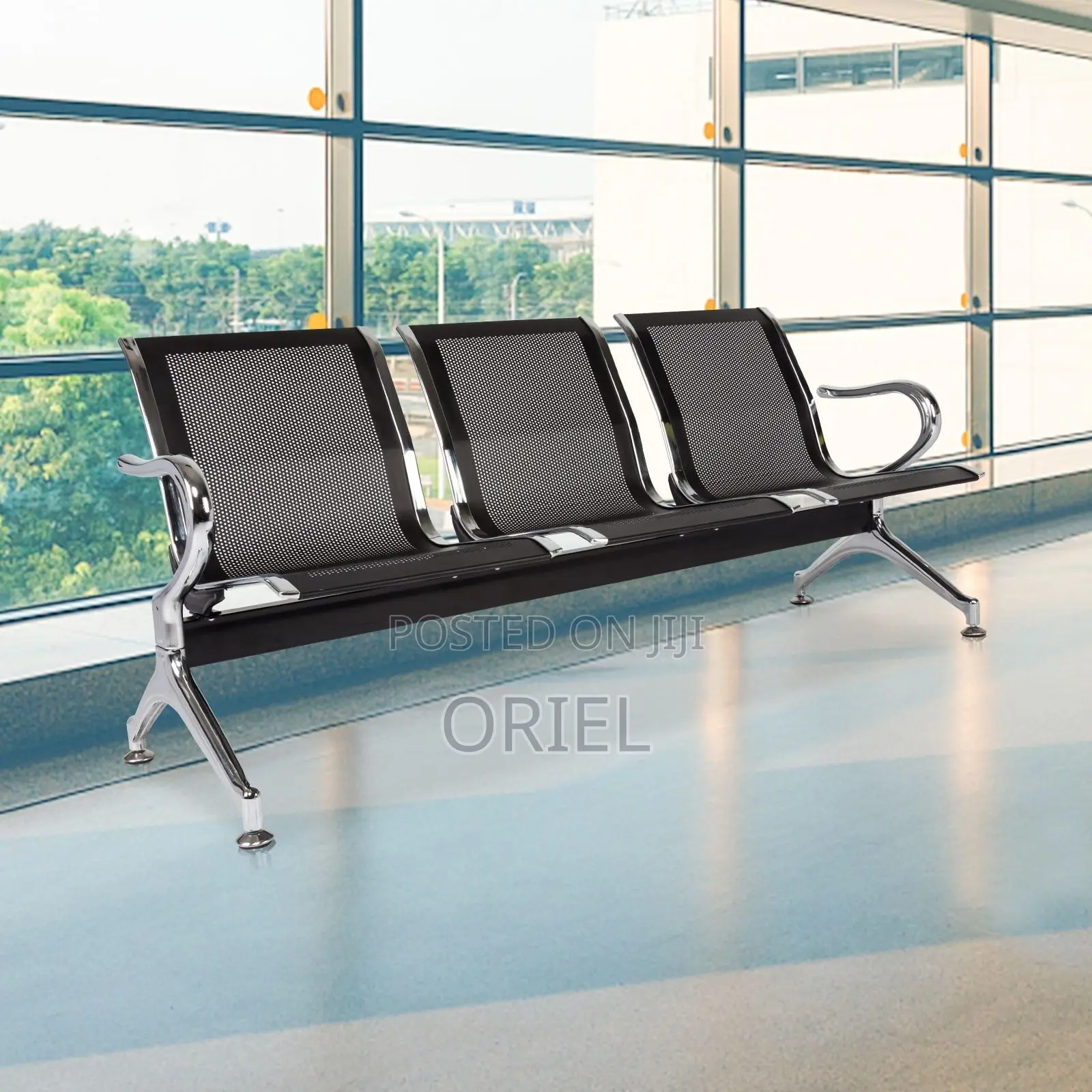 Office Bench :3-Seat Office Waiting Bench