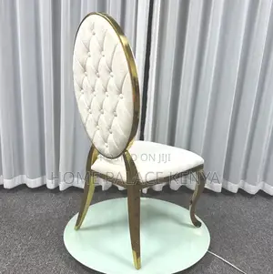 Banquet Chair: White Button Tufted Leather Dining Chair