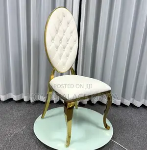 Banquet Chair: White Button Tufted Leather Dining Chair