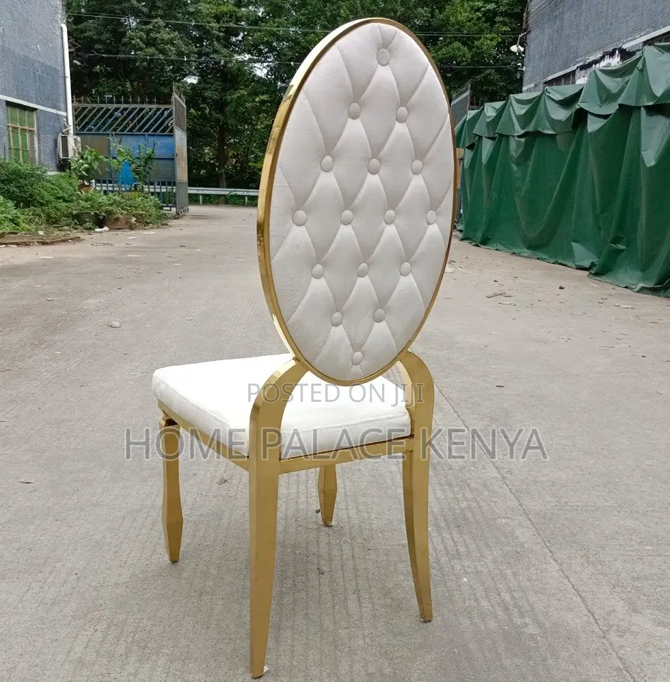 Banquet Chair: White Button Tufted Leather Dining Chair
