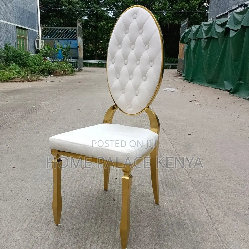 Banquet Chair: White Button Tufted Leather Dining Chair