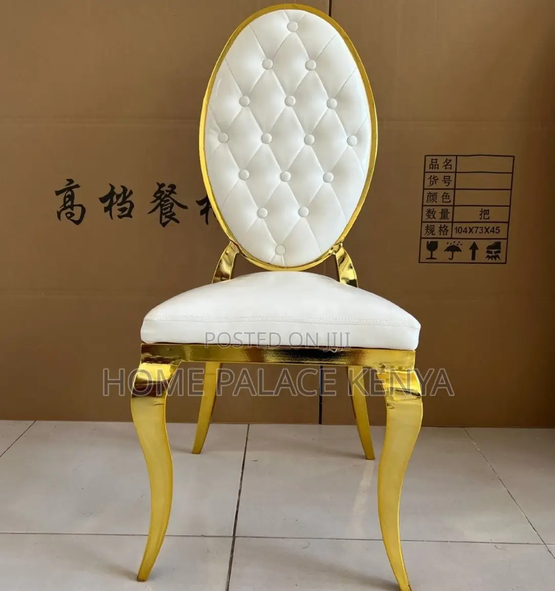 Banquet Chair: White Button Tufted Leather Dining Chair