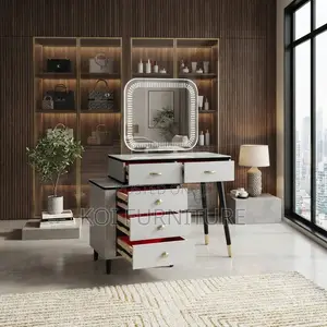 Dressers; Modern Advanced Brown-White Vanity Table Set