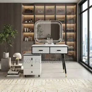 Dressers; Modern Advanced Brown-White Vanity Table Set