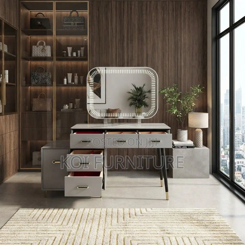 Dressers; Modern Advanced Brown-White Vanity Table Set
