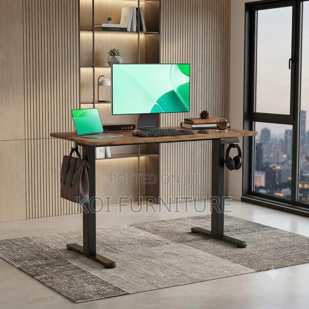 Office Desk; 1.2 Meters Electric Desk With Brown Tops