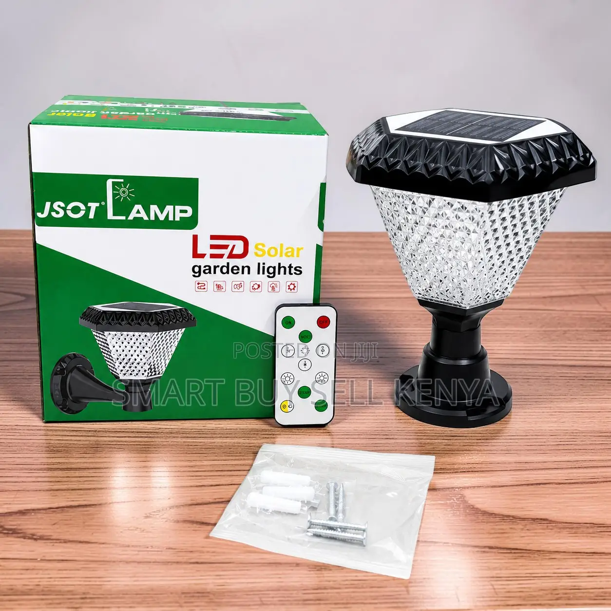Outdoor Solar Led Post Light With Elegant Crystal Cover