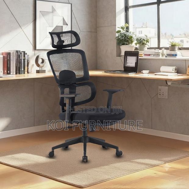 Office Chairs; Fabricated Orthopedic Office Chair With Long Headrest - thumbnail 4