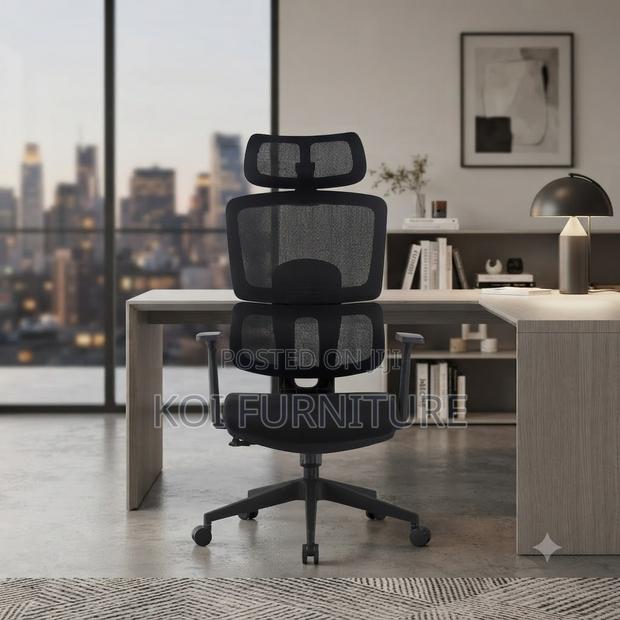 Office Chairs; Fabricated Orthopedic Office Chair With Long Headrest - thumbnail 3