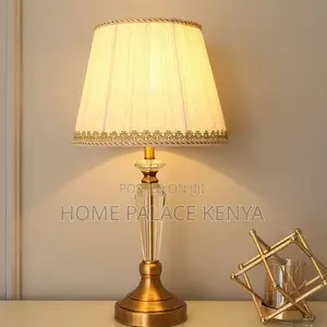 Bedside Lamp: White Linen Pleated Decorative Lampshade
