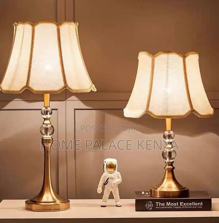 Bedside Lamp: White Linen Pleated Decorative Lampshade
