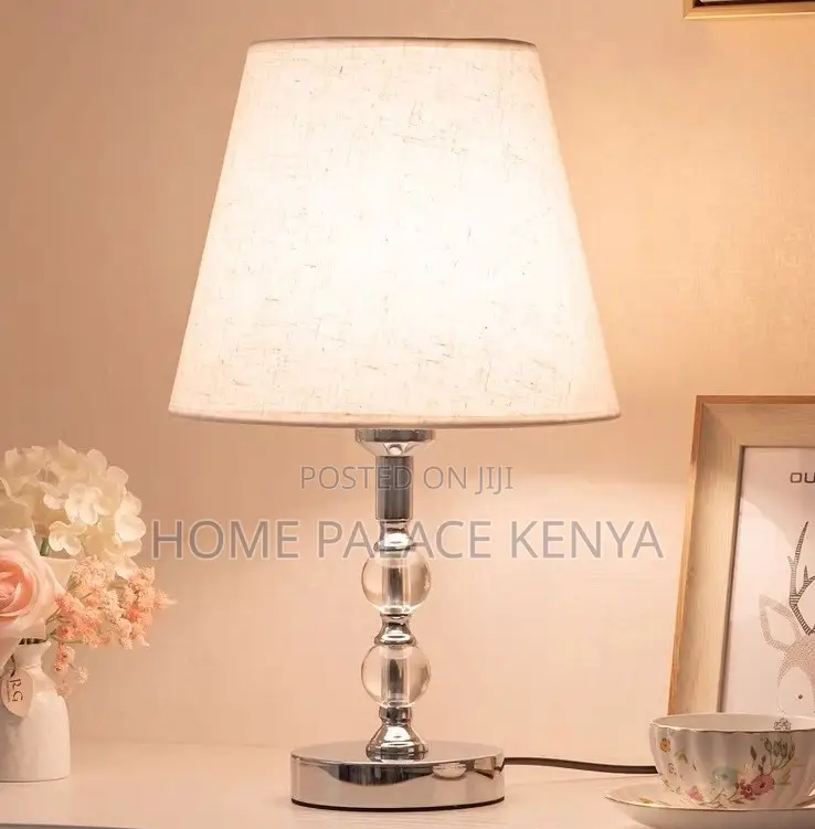 Bedside Lamp: White Linen Pleated Decorative Lampshade