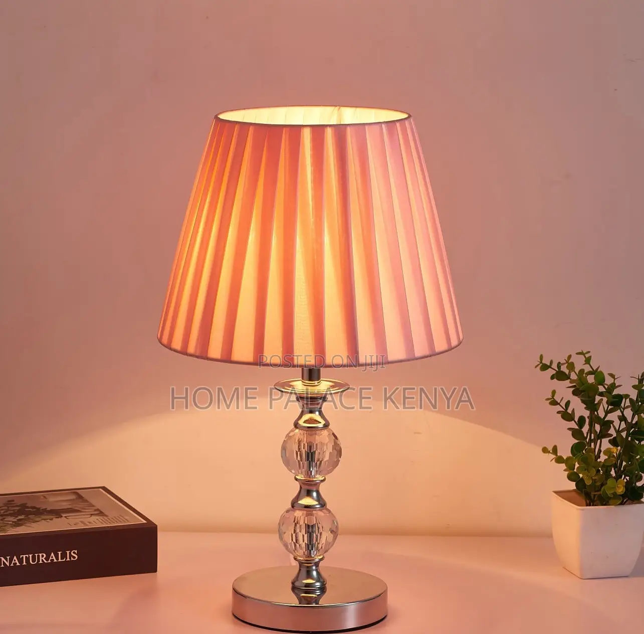 Bedside Lamp: White Linen Pleated Decorative Lampshade